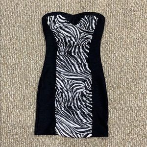 Strapless mini dress